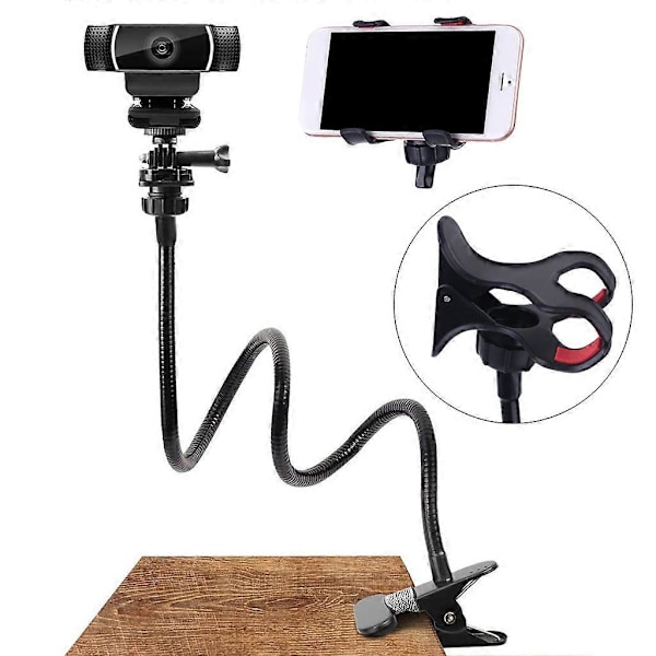 25 Tommer Webcam Stativ Fleksibelt Skrivebordsmontering Klemme Gåsehalsstiv til Logitech