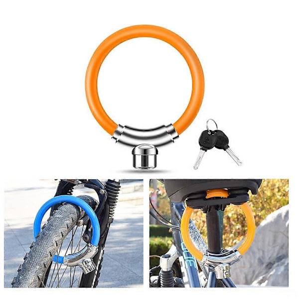Cykelringlås, Stöldskyddande Lås, Bärbar Mini Säkerhet (Orange)