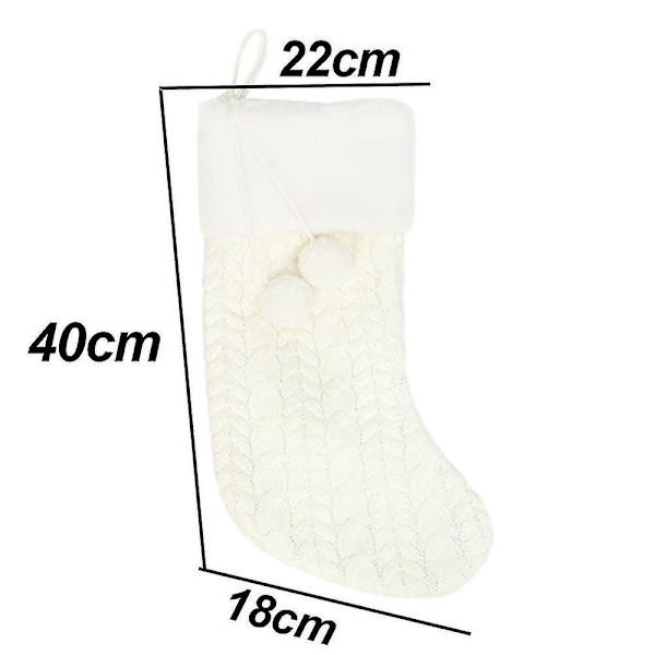 Luftig Pompomboll Julstrumpa, Julgransdekoration Festivalfest Ornament white