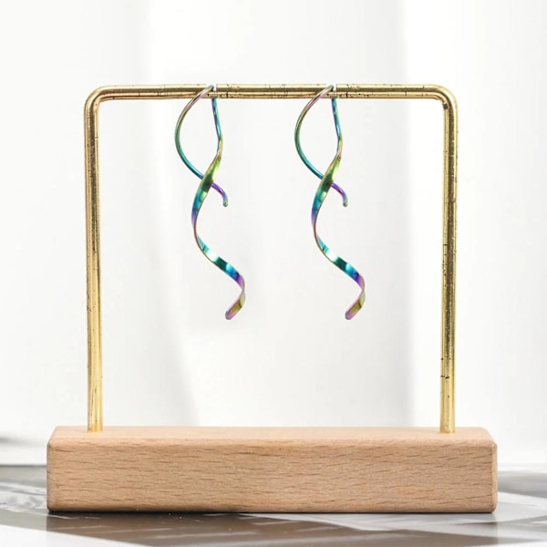 2 par Spiraleörhängen, Svala Ormörhängen Handgjorda Böjda Örhängen för Dam & Flickor, Spiraltrådsörhängen för Bröllop, Fester colorful