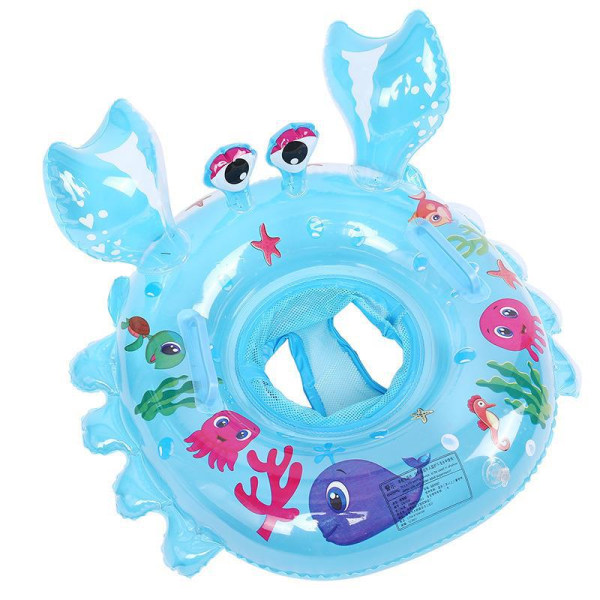 Krabbe baby svømmering 0-4 år gammel babysit ring drenge og piger oppustelig flydende ring armhule ring 55cm crab ring box (pink)