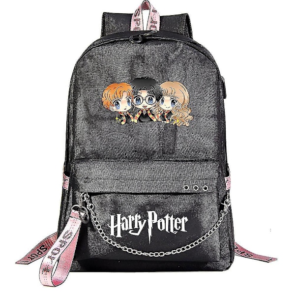 Harry Potter Rygsæk Til Teenagere - Fashion Skole Taske, Tegneserie Design Med Høj Kapacitet - Rejse Rygsæk Til Drenge Og Piger, Casual Mochilas Til Stud 3