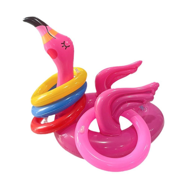 Flamingo Pool Toys Ring Game, Flamingo Luau Party Decorations Hawaii Beach Toys Party Games Party Supplies Kids Adults Family -GSL Maj 5.27