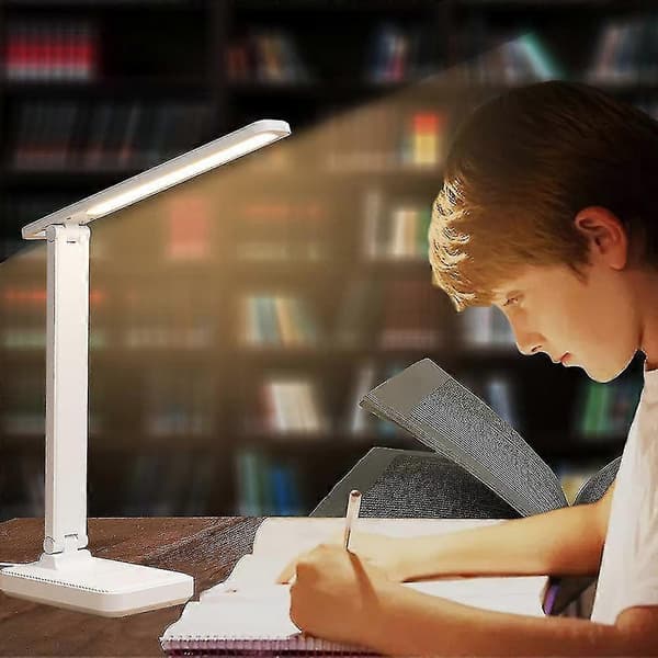 LED skrivebordslampe leselampe med USB-lading