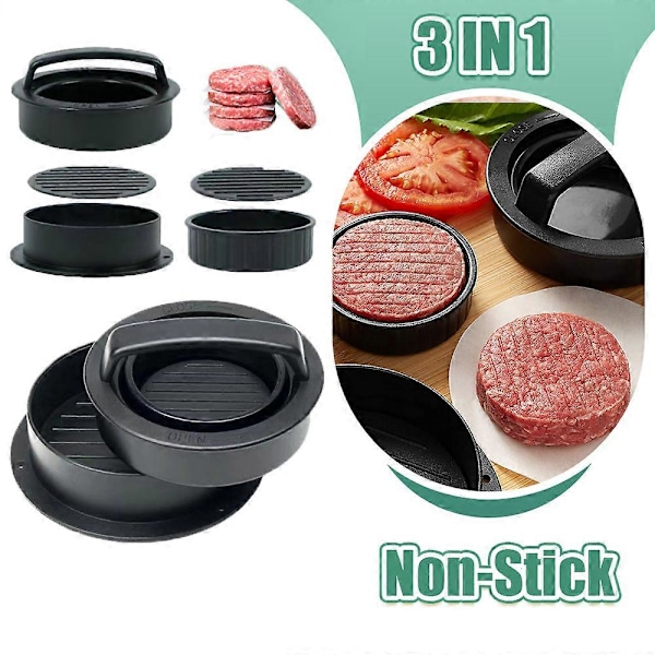 Hamburgerkødspresse Maker Rund Form Non-Stick Fyldte Burgerbøffer Oksekød Grill Pie Presse Form Maker Køkken Tilbehør SMTX