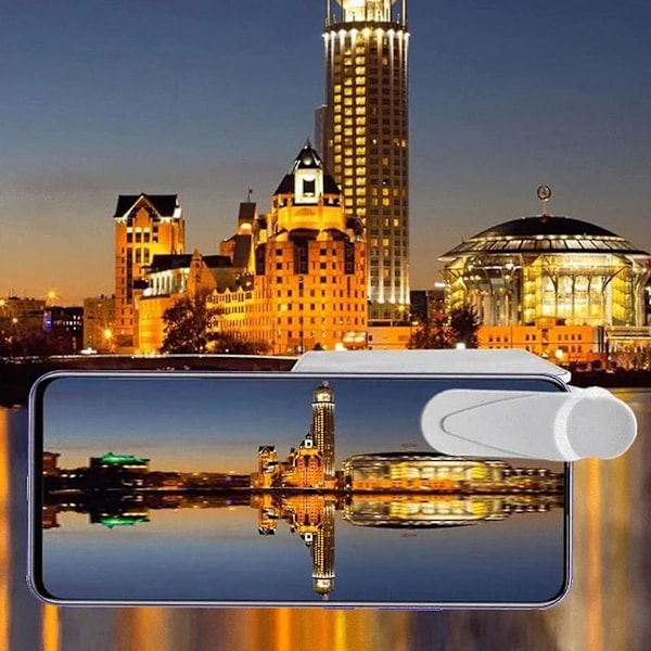 Smarttelefonkamera Speilrefleks Klipssett, Selfie Reflektor Speil Telefonkamera Klips, Telefon Refleks Skyteutstyr white whithout remote 2pcs