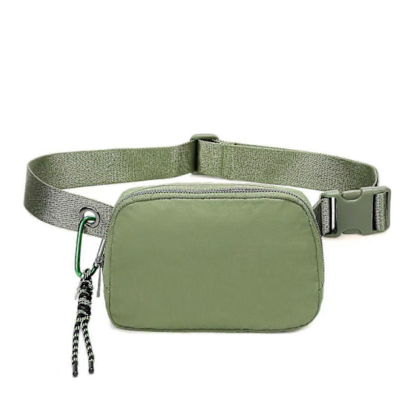 Midjeväskor för Kvinnor Män, Grå Crossbody Midjeväskor, Unisex Mini Bältesväska med Justerbar Rem, Mode Cross Body Midjeväskor för Resor Casual R green