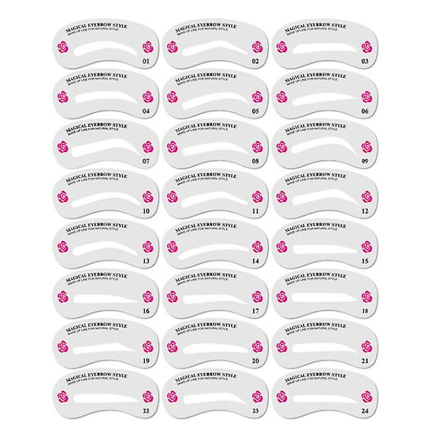 24 stk. Øjenbryn Formplade Skabeloner Øjenbryn Grooming Stencil Kit Formplade DIY Værktøjer