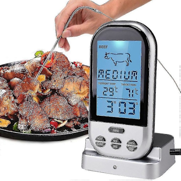 Langattomat LCD-lihan lämpömittarit Kaukosäätimellä Digitaalinen Anturi BBQ-grilli Keittiön Lämpömittari Kotitalouden Uuni BBQ-grilli Työkalut