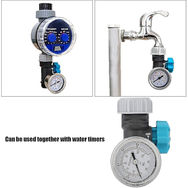Vandtryksregulator, justerbar vandtryksreduceringsventil med manometer trykmåler trykregulator separator til drivhus have