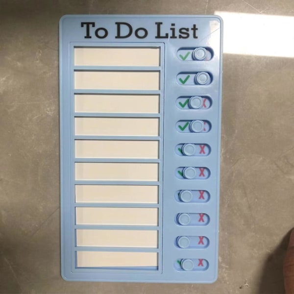 Tehtävälista-muistitaulut 20*12cm, Päivittäinen tehtävien suunnittelutaulu Liukuva tehtävälistan tarkistuslista Muistutus Tehtävälista Muovivalkotaulu blue a