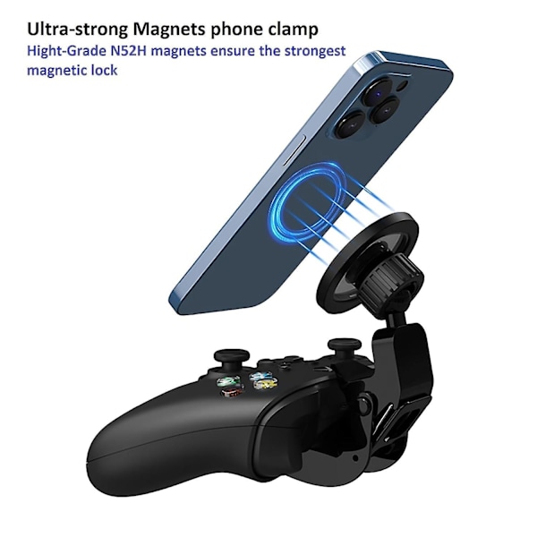 Magnetisk Mobilspil Klipsmontering til Xbox-Kontrollere, Universal Magnetisk Handymontering Gamepad Controller Klipsholder til Xbox One Controller