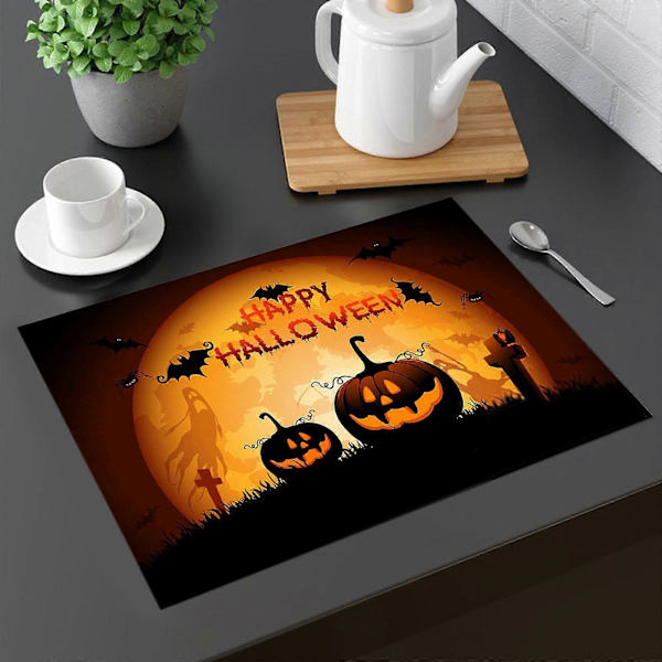 Halloween-pöytäkoriste - Lämmöneristysmatto keittiöön ja ruokailutilaan - Liukumaton ja vedenpitävä matto a