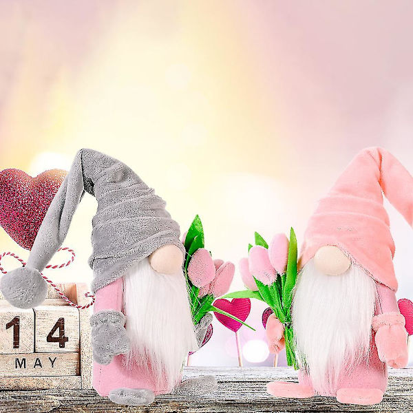 Tulpan Rudolph docka leksaker gnom plyschdockor heminredning mors present skrivbordsfigur prydnader ansiktslös docka -GSL pink