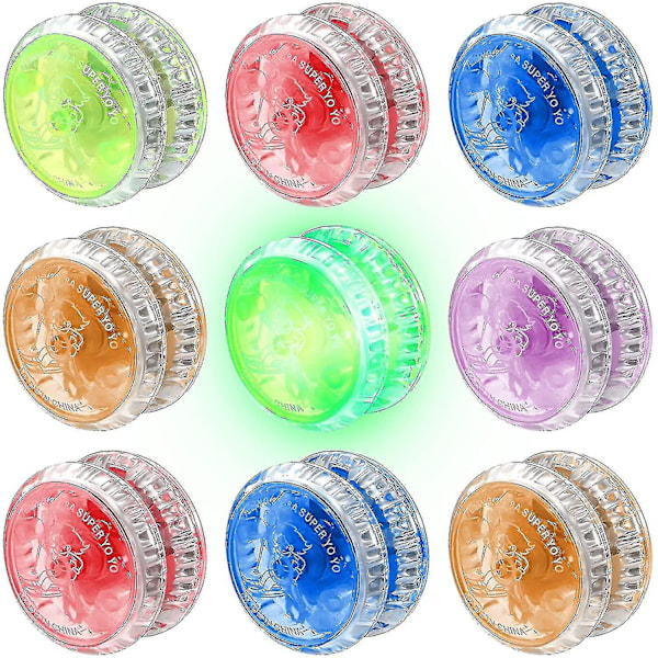 9 stk LED-lys Yoyo Responsive Ball Bearing Yoyo Plast Responsive -GSL