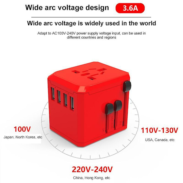 Internationell Pluggadapter för Resor - Världsadapter för AC-ström red