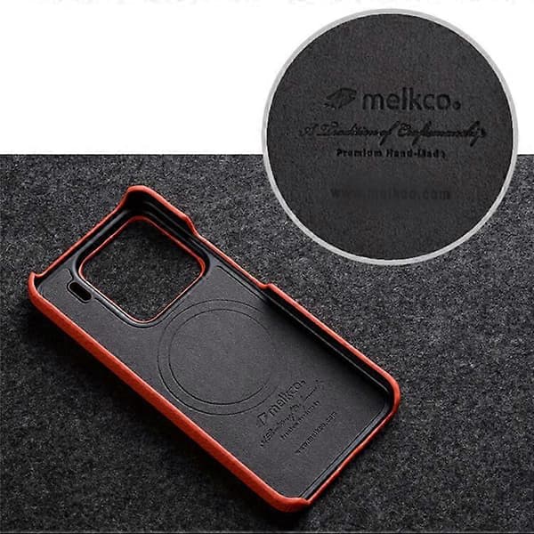MELKCO Kompatibelt magnetisk etui til Xiaomi 15 i ægte okselæder + PC-bagside grey