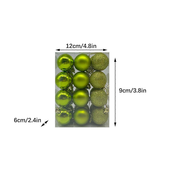 Julepynt 3cm Juletre L Kule Henge Hjem Fest Ornament Dekor m
