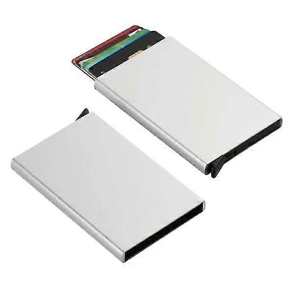 Metallisk Pop-up Kortinnehavare med RFID-Skydd Silver Silver