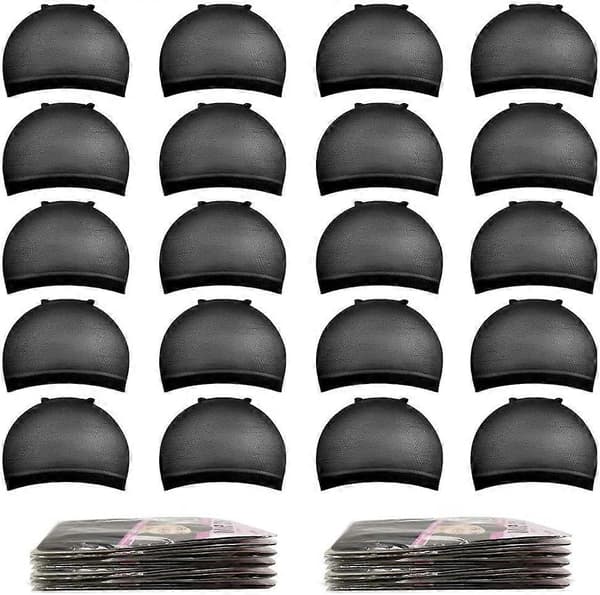 12 svarta perukmössor, svarta nylonstrumpor perukmössor, elastiska perukmössor för kvinnor