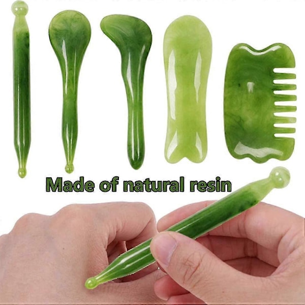 Gua Sha-skrape, Naturlig Jade-stein Slankende Massasjeapparat For Spa