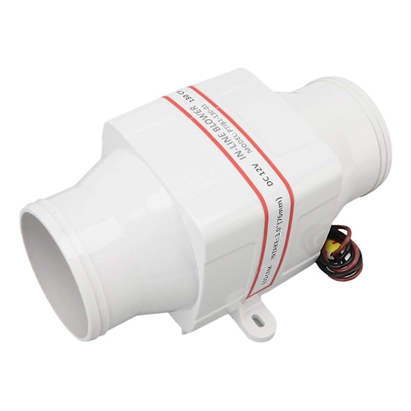 12V Elektrisk In-Line Vifte - 3 Tommers Marinebåt ABS Skall - Kabinmotorventilasjon Lense Luftvifte