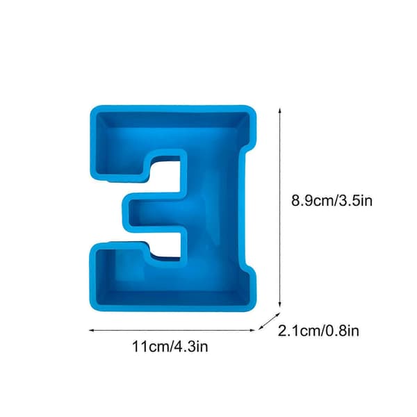 Alfabet Kagebageform Engelsk Bogstav Silikonform 3D Alfabet Bogstav e