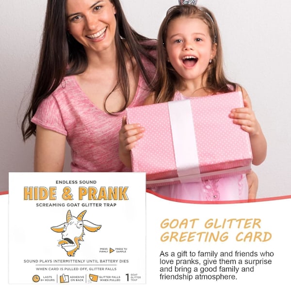 Gömma & Prank Glitter Trap, 8-timmars intermittent getglitterfälla kort, kreativa gratulationskortgåvor för den som älskar humor och överraskningar, fars dag-present 1pc