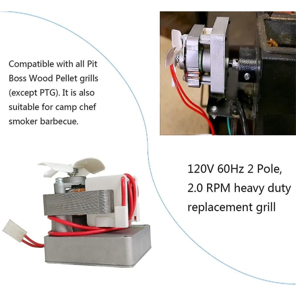 Udskiftningssneglmotor til Pit Boss Grill-modeller, kompatibel med alle Pit Boss-pillegrill og Camp Camp Pellet-grill