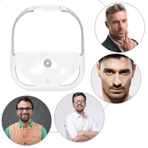 5 Størrelser Goatee Skæg Former Skæg Styling Værktøj Til Mænd, Skæg Formningsskabelon Til Hårfæste Line-up, Kantning, Overlæbe, En Gave Til Far white 2pcs