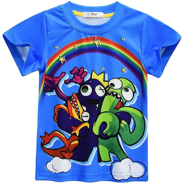 5-10 år Rainbow Friends Børn Overdele Kortærmede sommer T-shirts Gaver B 5-6 Years