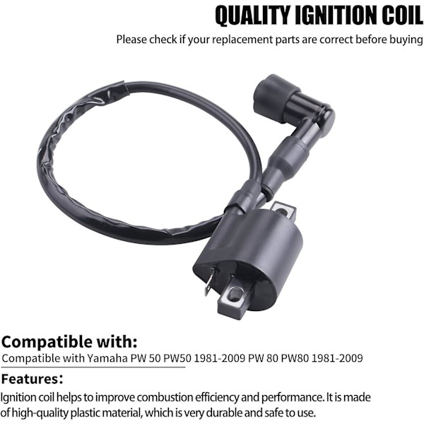 Tändspole NY Kompatibel med Yamaha PW 50 PW50 1981-2009 PW 80 PW80 1981-2009