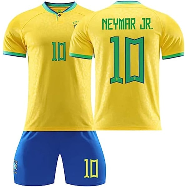 Brazil # 10 jersey set för vuxna barn T-shirt set #L