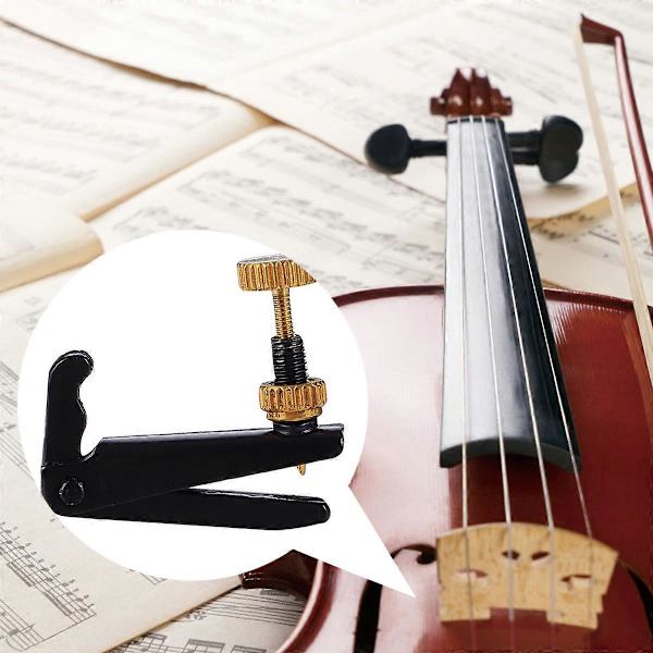 4 st svarta violinsträngar finstämmningsknappar Violinersättningsdelar Violinsträngjusterare Stämmare Metallsträngstämmningsknappar