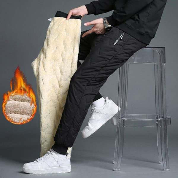 Herre Vinter Casual Bukser Herre Plys Tykkelse Bukser Lam Velvet Vindtett og Varme Ekstra Store Løse Sports Bukser zd b2 7xl