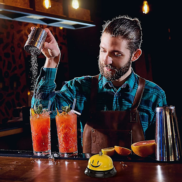 Klocka för att kalla på hjälp, Servicelocka, Matbordsklocka för Concierge Kök Restaurang Bar Hotell Skola (2 stycken, Gul)