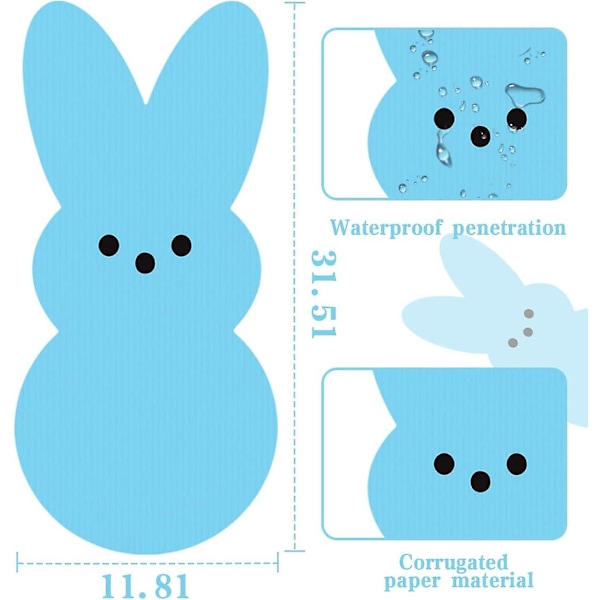 Pääsiäispupun Pihapylväät - Pääsiäisen Pihamerkit Pupun Puutarhakoristeet Pylväillä - Pääsiäispupun Merkit Koristeeksi Puutarhaan Terassille Nurmikolle blue