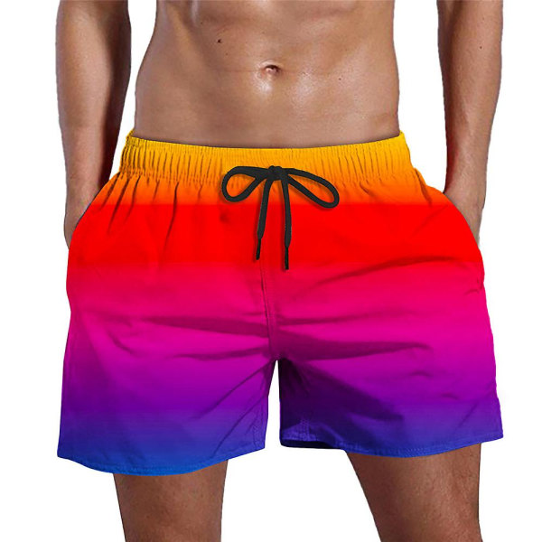 Mænds Ombre elastiske talje Shorts med snoretræk svømmeshorts B M