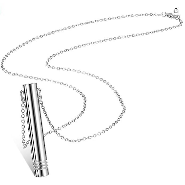 2 st Orolighetshalsband, Rostfritt Stål Mindfulness Andningshalsband För Djup Andningsövningar, Orolighetslindrande Halsband För Meditation Stressavlastning silver