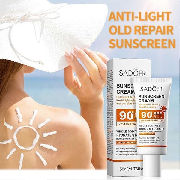 SADOER Solkräm SPF 90+ PA++++ Vattentät Icke-fet Skydd