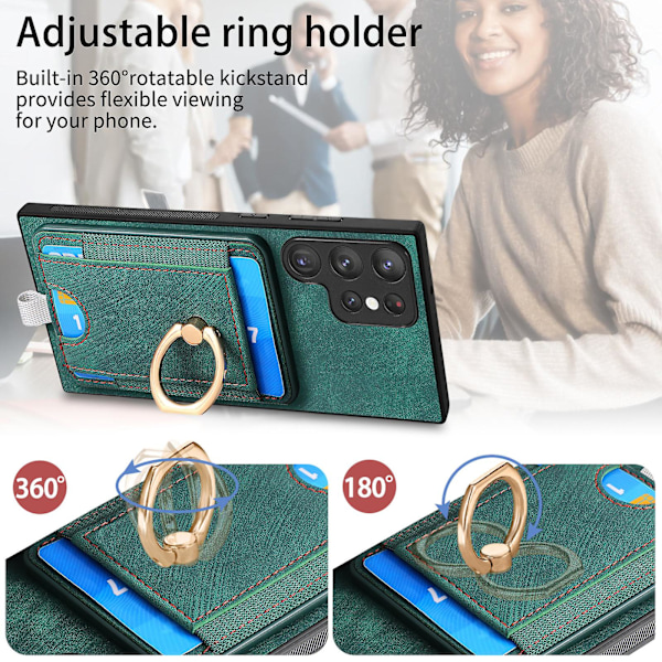 Magneettinen Nahkakotelo Samsung Galaxy S24 Ultralle, Premium-lompakkokotelo Suojaava Kotelo 2-in-1 Irrotettavalla Korttipidikkeellä ja Telineellä brown