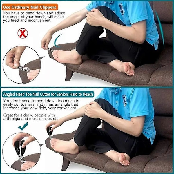 Sherum Clipmaster Pro, Ergonomisk Vinklad Huvud Tjock Nagelklippare för Seniorer a
