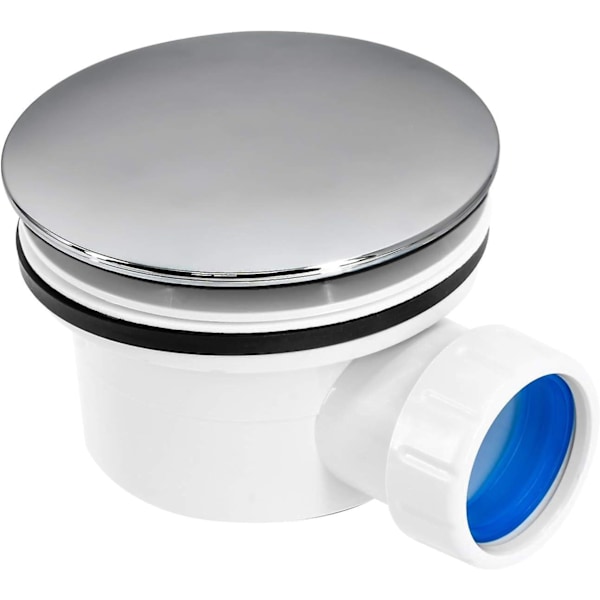 Drain plug for shower tray hole diameter 90 mm chromed ABS shell essential quick assembly reduced size