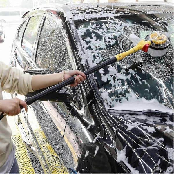 Auto-roterande infällbar biltvättsborste, biltvättsborste med långt skaft, automatisk biltvättsmopp