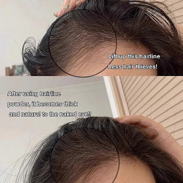 Instant Hair Line Pulver Hårgrænse Cover Up Pulver Hårskygge Hårrod Touch Up 2 stk grey brown