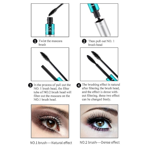 1-3 st 4D Mascara Silkefiber Vattentät Ögonfransförlängning Volym Makeup - Långvarig 2pcs