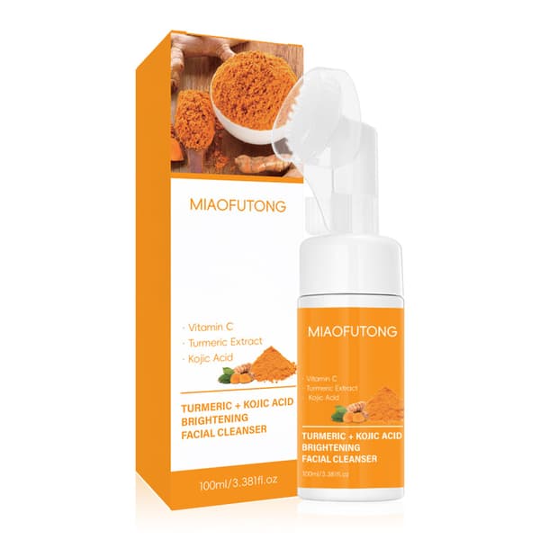Kojic Acid Gurkemeie Rensemousse Rensemiddel Dyprensende Skum Sminkefjerner Ansiktsvask