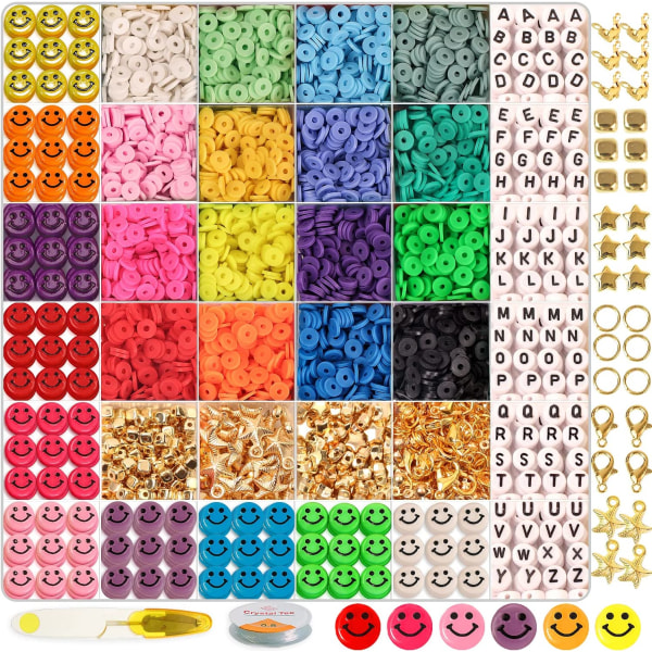 5800 st lerpärlor för armbandstillverkning Kit 16 färg