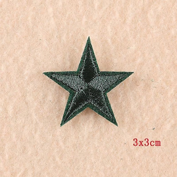 10 stjärnor broderade märken att sy eller stryka fast för kläder DIY applikationer hantverksdekoration dark green