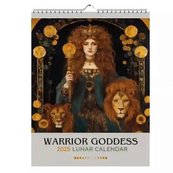 Warrior Goddess 2025 Månfas Kalender, 2025 Väggkalender med 12 Månader l